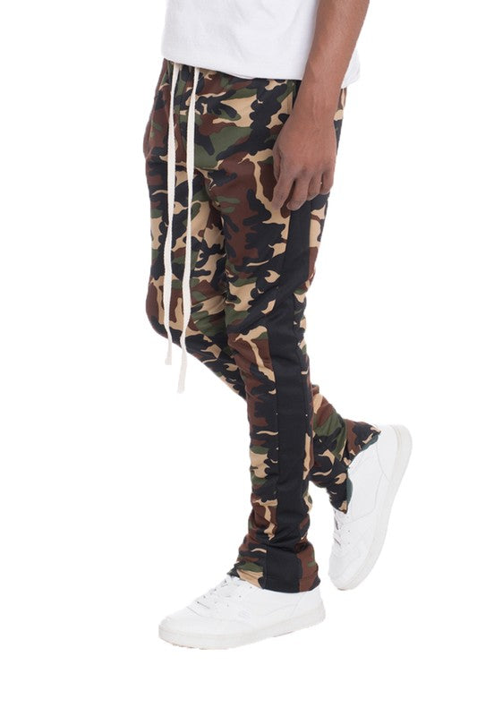 NEUTRAL BLACK CAMO TRACK PANTS