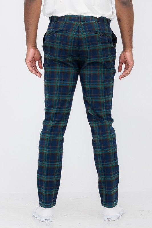 Weiv Mens Plaid Trouser Pants