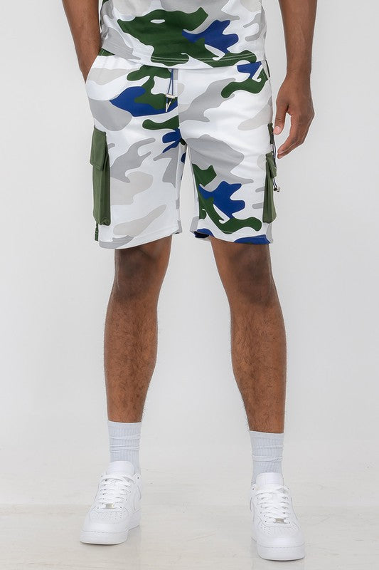 Weiv Mens Full Camo Sweat Shorts