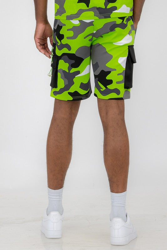 Weiv Mens Full Camo Sweat Shorts