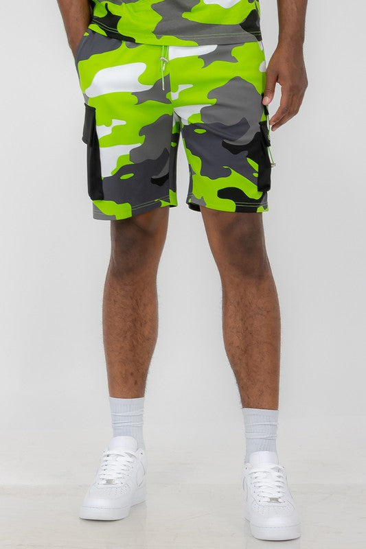 Weiv Mens Full Camo Sweat Shorts